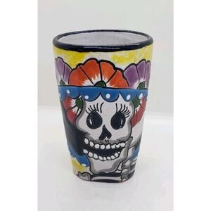 Mexican Talavera Dia De Los Muertos Mug Sugar Skull Day of the Dead Large Cup